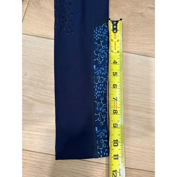 Kerrits Women's Full Seat Riding Tights Size S Navy Blue Grip Pockets Pattern An - Picture 5 of 12